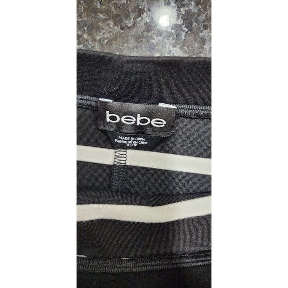 Bebe Black and White Striped XS Stretch Pencil Skirt - Picture 3 of 9